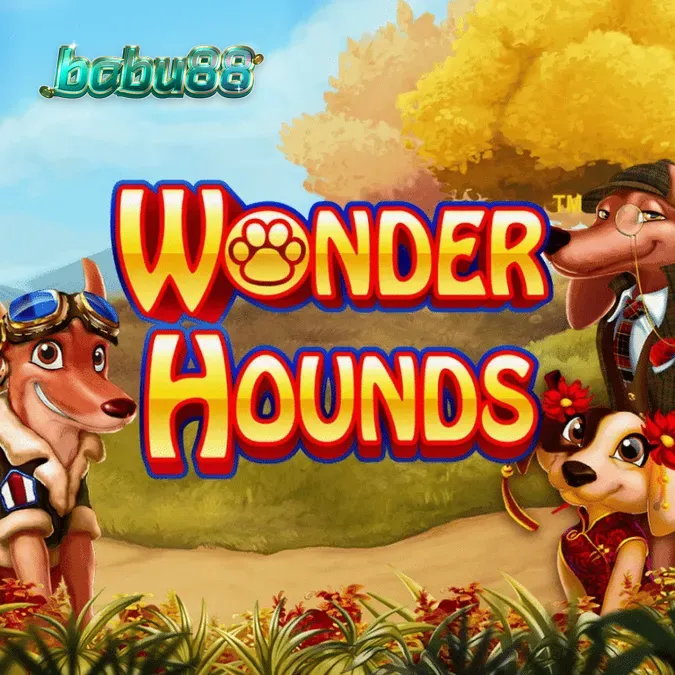Wonder Hounds স্লট গেমের ইন্টারফেস এবং কুকুর থিমযুক্ত প্রতীক